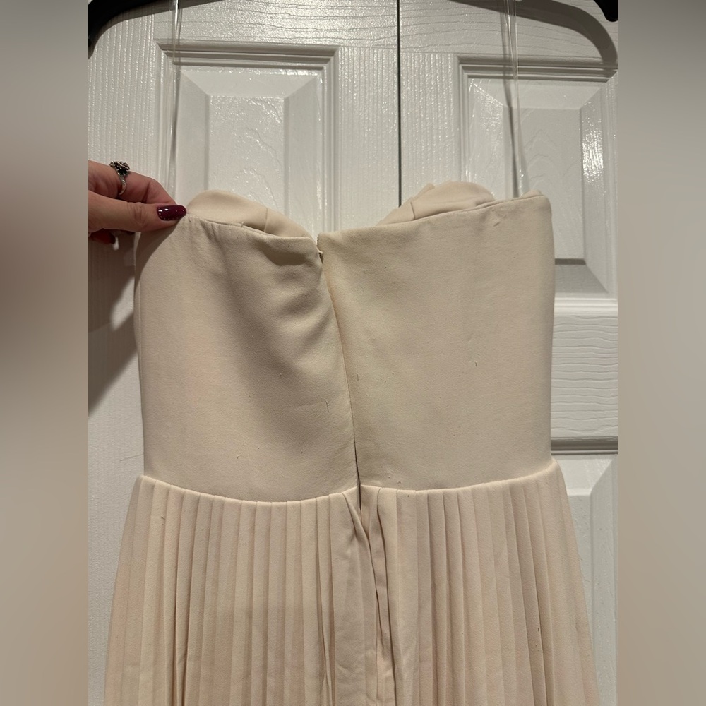 House of CB Strapless Pleated Cream Corset Dress - Picture 6 of 8